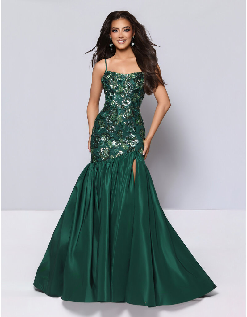 KATE PARKER Spaghetti strap sequin drop waist fit n flare 27019