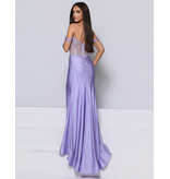 KATE PARKER Off the shoulder sheer bodice beaded fitted gown 27020