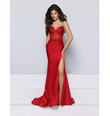 KATE PARKER Spaghetti strap sequin corset fitted gown 27027