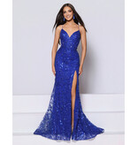KATE PARKER Beaded sequin lace fitted open back gown 27029B