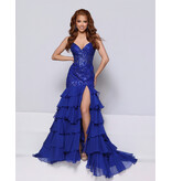KATE PARKER Sequin drop waist fit n flare ruffle mermaid 27040