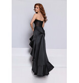 KATE PARKER Strapless satin fit n flare with leg slit 27044