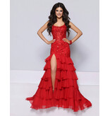 KATE PARKER Spaghetti strap beaded drop waist ruffle mermaid 27047