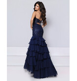 KATE PARKER Spaghetti strap beaded drop waist ruffle mermaid 27047