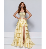 KATE PARKER Strapless beaded sheer bodice ruffle ballgown 27050