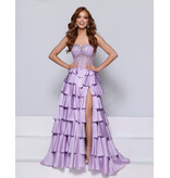 KATE PARKER Strapless beaded sheer bodice ruffle ballgown 27050