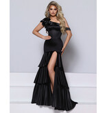 KATE PARKER One shoulder ruffle corset bodice ruffle mermaid 27054