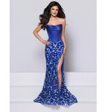 KATE PARKER Strapless satin crumcatcher corset bodice sequin fitted skirt 27055