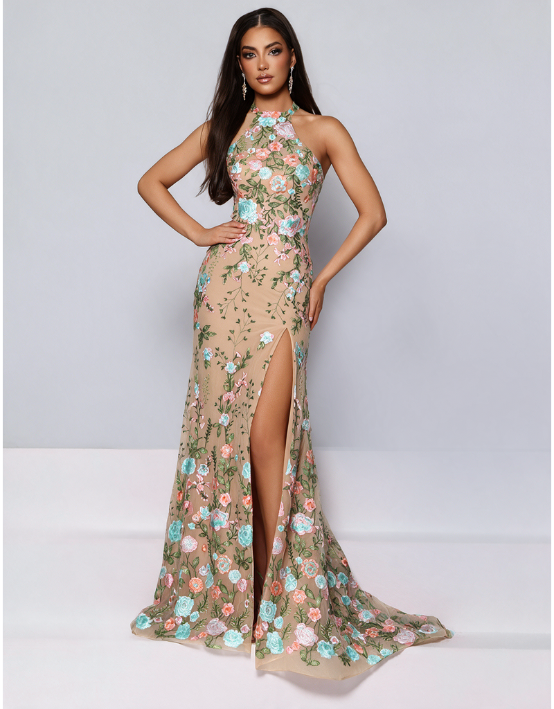 KATE PARKER High neck floral embroidered fit n flare 27057