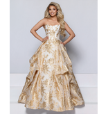 KATE PARKER Strapless metalic brocade sheer side ballgown 27060