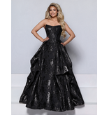 KATE PARKER Strapless metalic brocade sheer side ballgown 27060