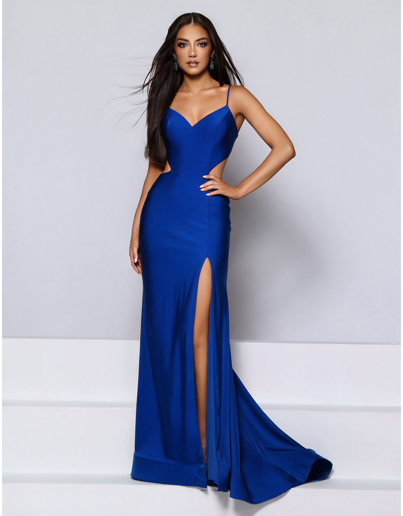 KATE PARKER Spaghetti strap side cut out fitted jersey gown 27061