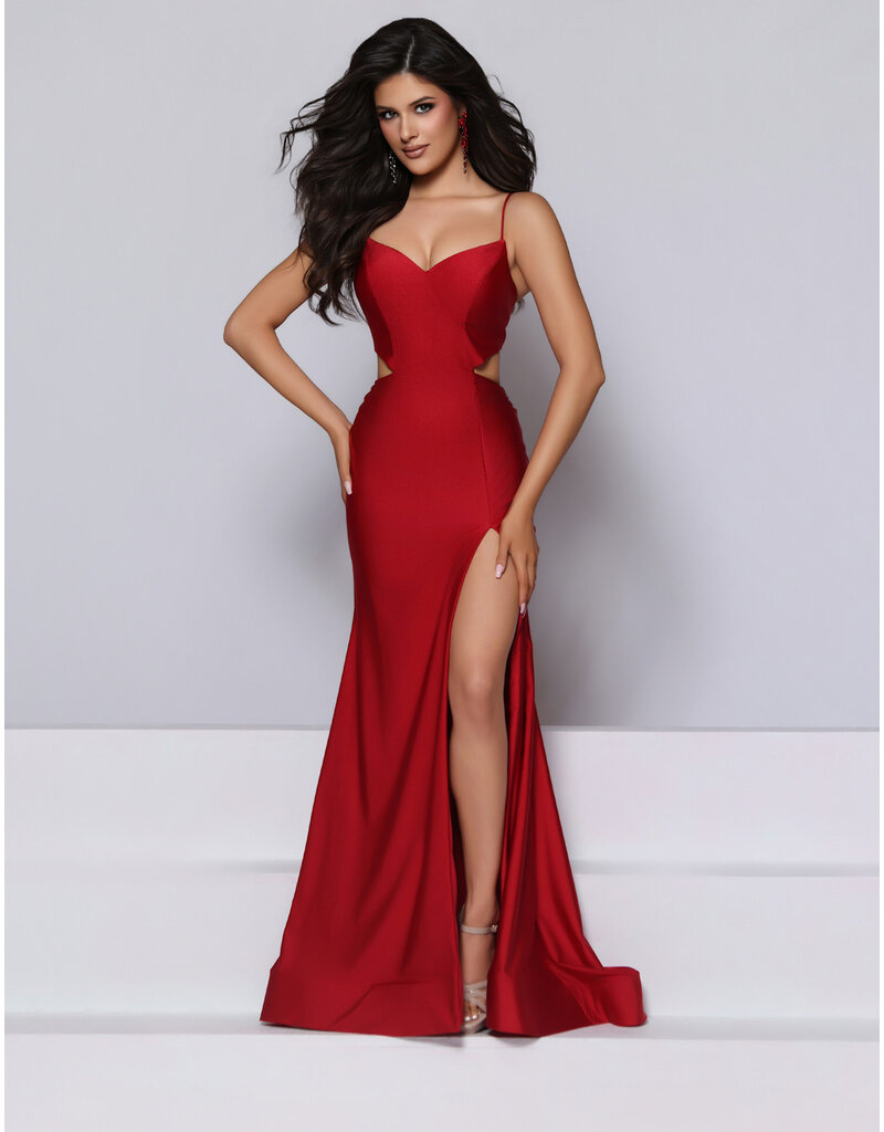 KATE PARKER Spaghetti strap side cut out fitted jersey gown 27061
