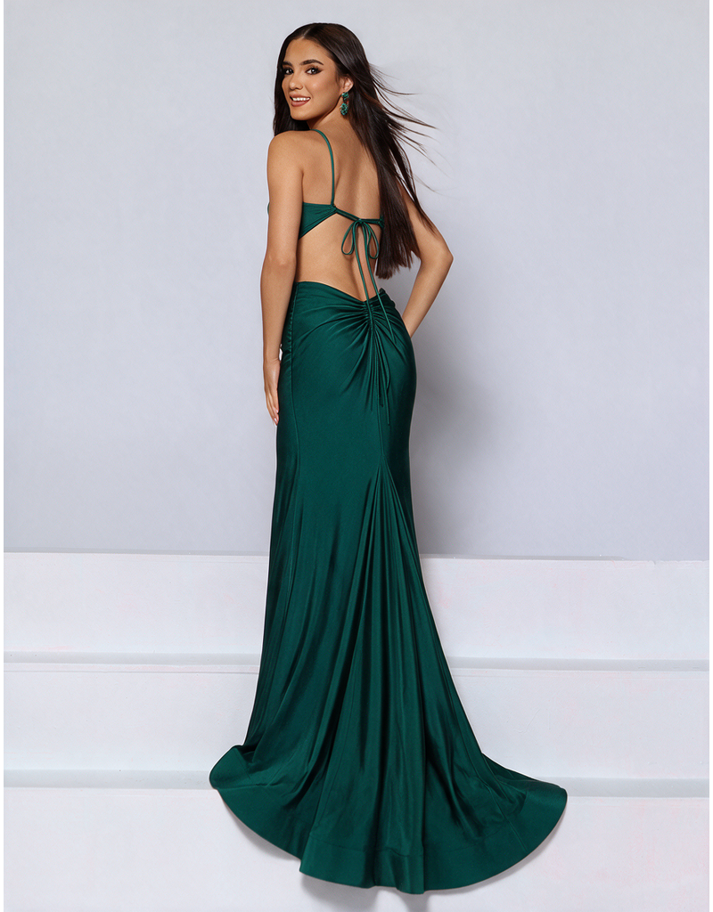 KATE PARKER Spaghetti strap side cut out fitted jersey gown 27061