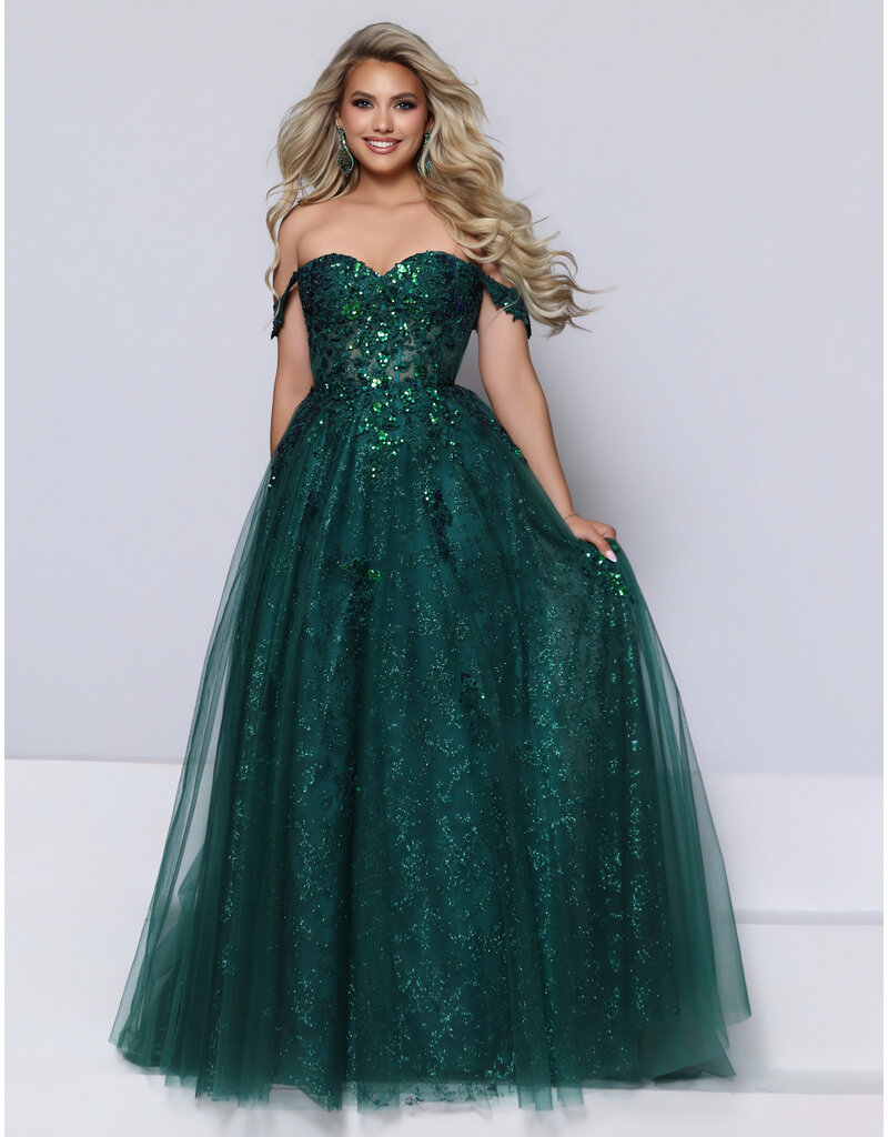 KATE PARKER Off the shoulder sequin a-line 27084