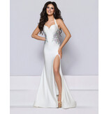 KATE PARKER Beaded flower halter fitted gown 27801