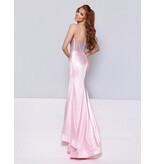 KATE PARKER Fitted pearl sheer bodice satin rouched skirt 27808