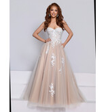 KATE PARKER Strapless lace embroidered tulle ballgown 27824