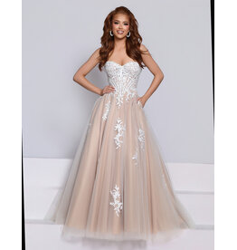 KATE PARKER Strapless lace embroidered tulle ballgown 27824