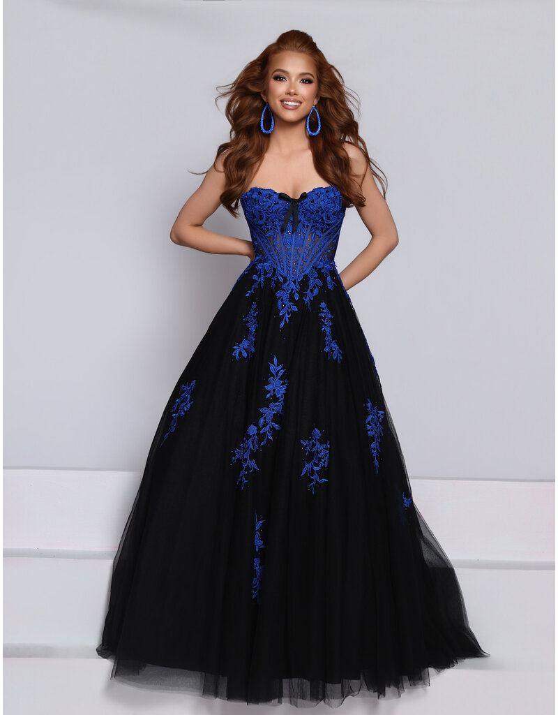 KATE PARKER Strapless lace embroidered tulle ballgown 27824