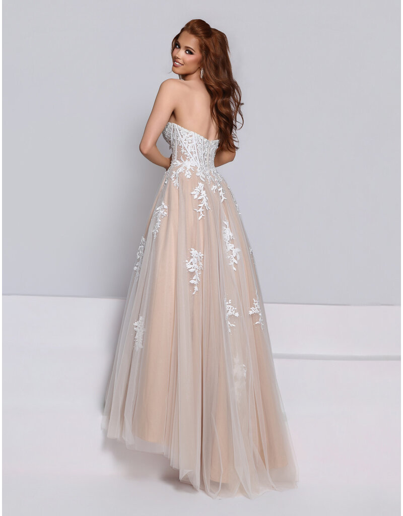 KATE PARKER Strapless lace embroidered tulle ballgown 27824