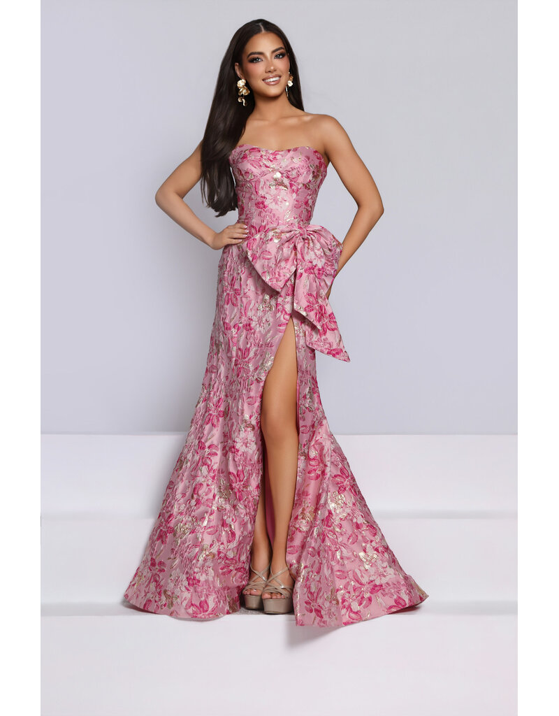 KATE PARKER Strapless fit n flare brocaded corset back 27827