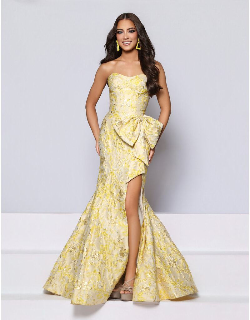 KATE PARKER Strapless fit n flare brocaded corset back 27827