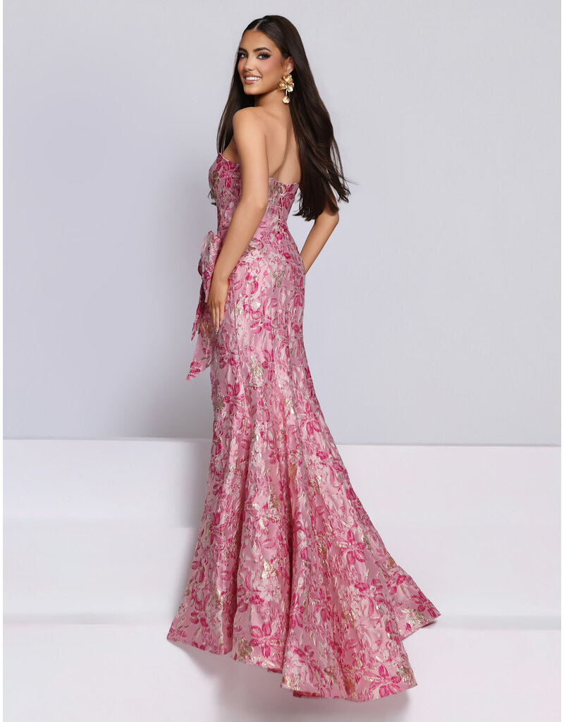 KATE PARKER Strapless fit n flare brocaded corset back 27827