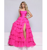 KATE PARKER Strapless beaded corset bodice ruffle ballgown 26230