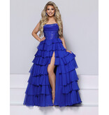 KATE PARKER Strapless beaded corset bodice ruffle ballgown 26230