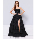 KATE PARKER Strapless beaded corset bodice ruffle ballgown 26230
