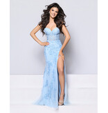 KATE PARKER Strapless lace fitted gown w/slit 26014