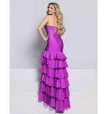 KATE PARKER Strapless corset beaded fitted mermaid w/ruffles 26301