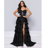 KATE PARKER A-LINE, RUFFLE, BEADED, CORSET BODICE, LACE-UP BACK 26264