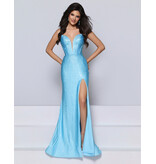 KATE PARKER Beaded spaghetti strap corset bodice fitted gown 26050