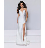 KATE PARKER Beaded spaghetti strap corset bodice fitted gown 26050