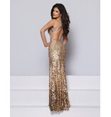 KATE PARKER Tank sequin fitted open back gown 27048