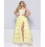 KATE PARKER Beaded strapless corset ruffle chiffon ballgown 26300