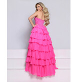 KATE PARKER Beaded strapless corset ruffle chiffon ballgown 26300