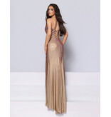 KATE PARKER Fitted, off shoulder, fully beaded, lace-up back with slit 26185
