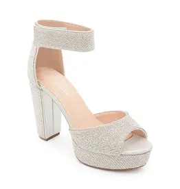 Rhinestone 1" platform velcro ankle TRISTA-13