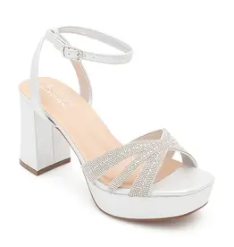 Rhineston toe strappy block platform RACHEL-6