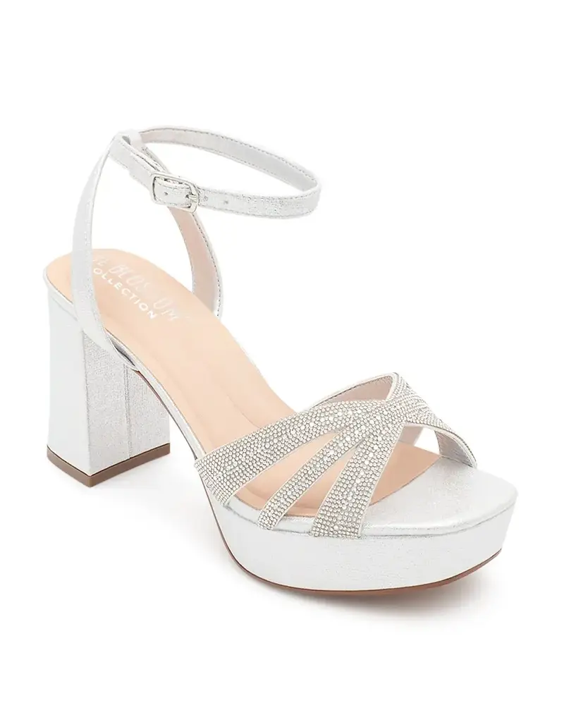 Rhineston toe strappy block platform RACHEL-6