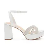 Rhineston toe strappy block platform RACHEL-6