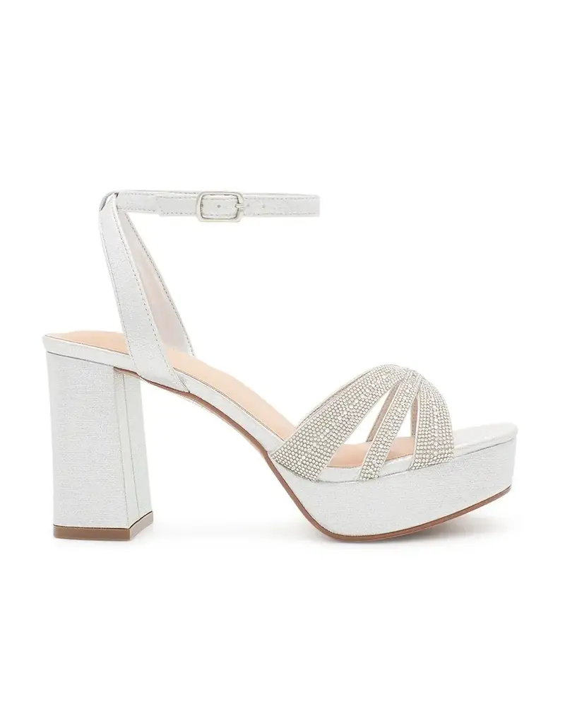 Rhineston toe strappy block platform RACHEL-6