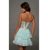 Beaded embroidered corset bodice ruffle skirt a-line 3026096
