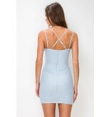 LOVESOME Beaded Double strap fitted short gown CD303851
