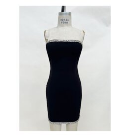 LOVESOME Strapless beaded trim fitted short gown CD2631208