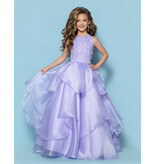 KP MINI High neck beaded bodice ruffle organza ballgown G1315