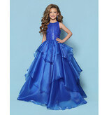 KP MINI High neck beaded bodice ruffle organza ballgown G1315